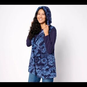 Koolaburra by Ugg Women's Size L Cozy Sherpa Hooded Vest Blue A612517